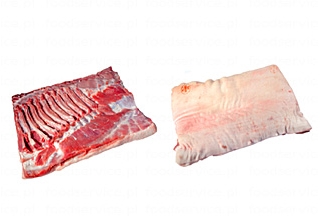 Pork middles, boneless, rind on - single ribbed - Food Service